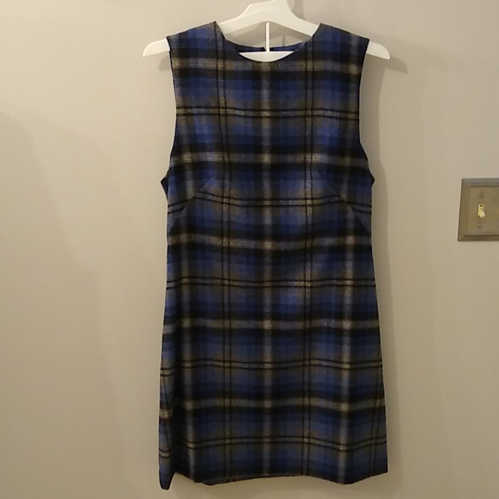 Limited Wool Plaid Mini Dress Size 8